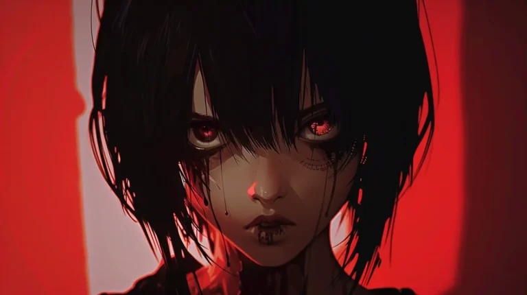 psychotic anime characters evil girl with creepy eyes