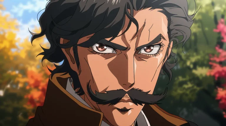 anime character with moustache
