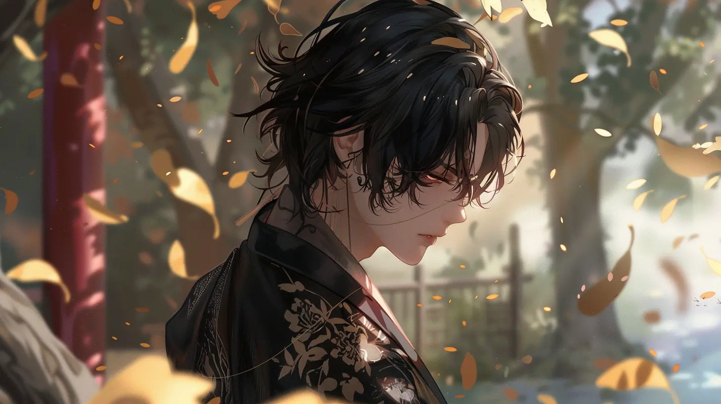 black haired anime characters male cool boy