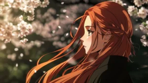 long hair anime characters girl with orange hair