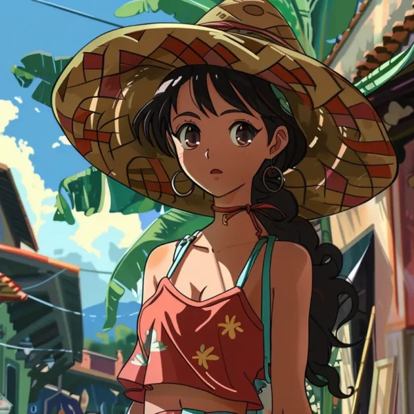 mexico anime character beautiful young woman