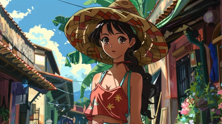 mexico anime character beautiful young woman