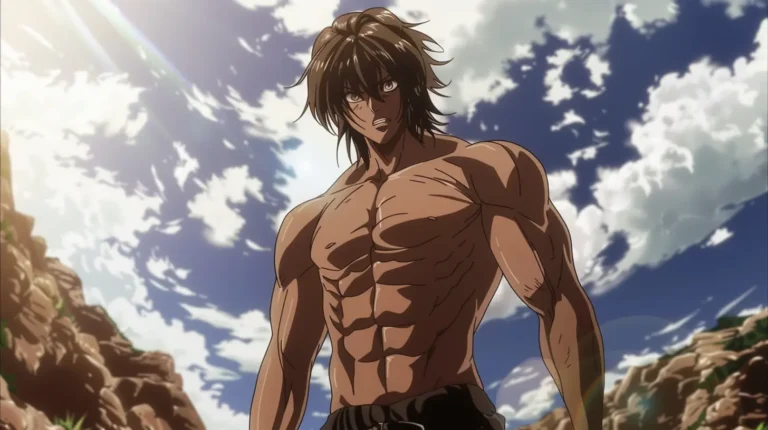 muscular anime character design ripped long hair