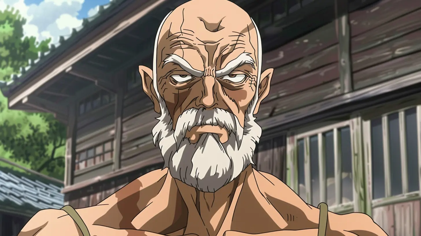 old man anime characters muscular old man