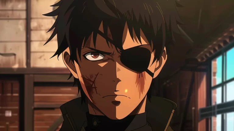 one eye anime character antagonist with eyepatch