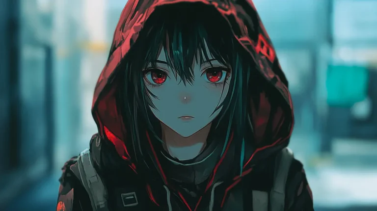 anime characters with hoods cool girl